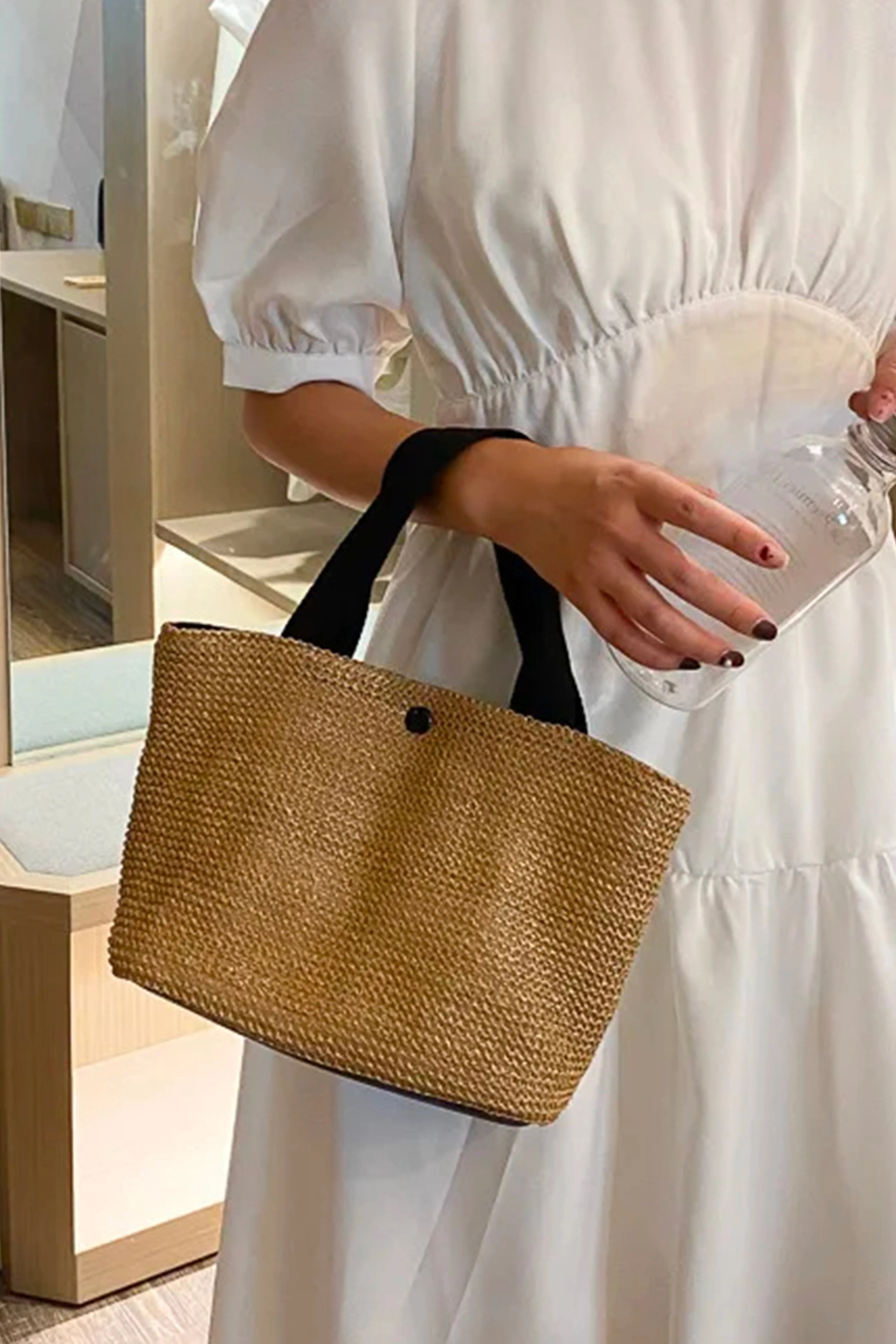 Riviera Straw Tote SandSet